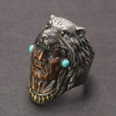 Turkoois Indian Head Vintage Ring