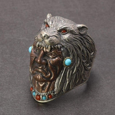 Turkoois Indian Head Vintage Ring