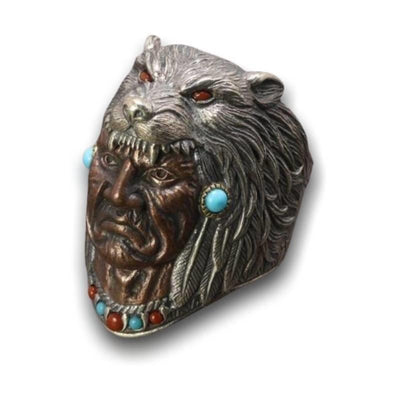 Turkoois Indian Head Vintage Ring