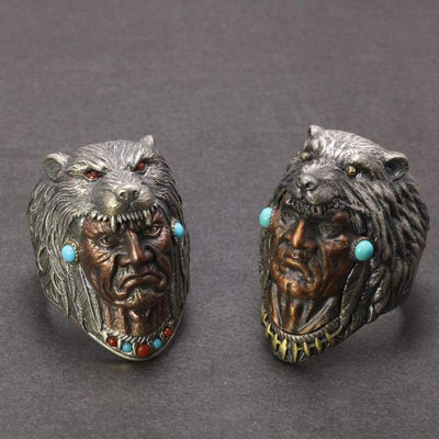 Turkoois Indian Head Vintage Ring