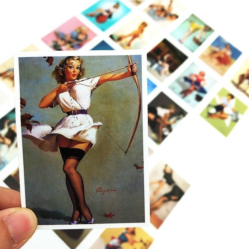Vintage Bommenwerper Pin-Up Girl Stickers