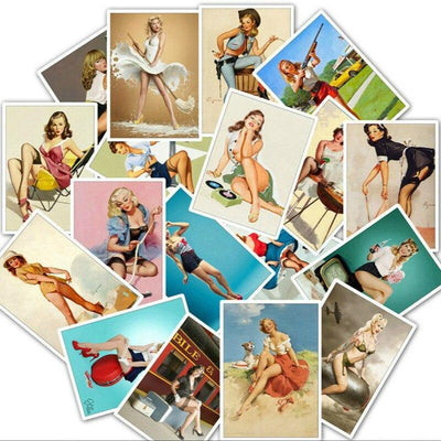 Vintage Bommenwerper Pin-Up Girl Stickers