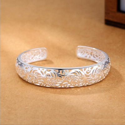 Indiase Zilveren Vintage Bangle Armband