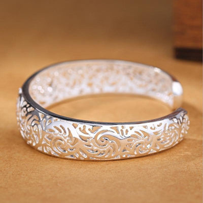 Indiase Zilveren Vintage Bangle Armband