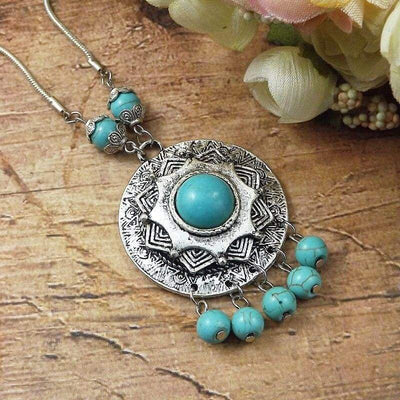 Turquoise Indiase Vintage Ketting