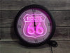 Vintage Neon Route 66 Klok