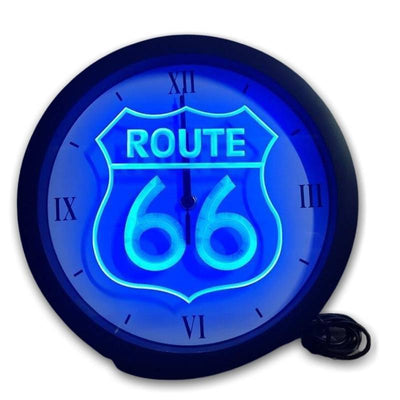 Vintage Neon Route 66 Klok