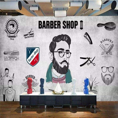 Vintage Kapperszaak Behang