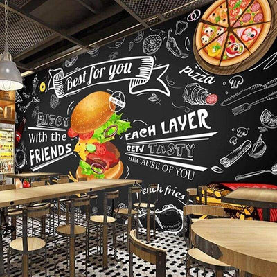 Vintage Fastfood Behang
