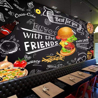 Vintage Fastfood Behang