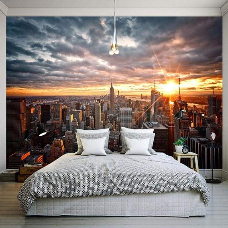 New York Gedrukt Vintage Behang