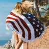 Vintage Strandhanddoek Met Vlag Van De VS