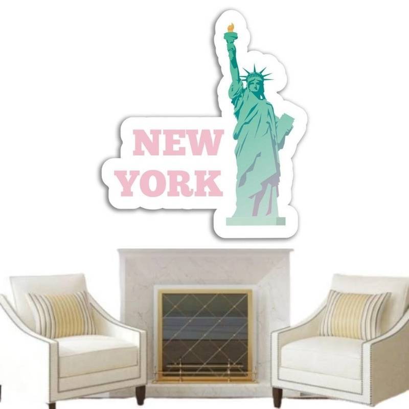 Vintage New York Roze Stickers