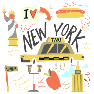 Vintage New York Taxi-Stickers