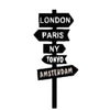 Vintage Parijs New York Londen Stickers