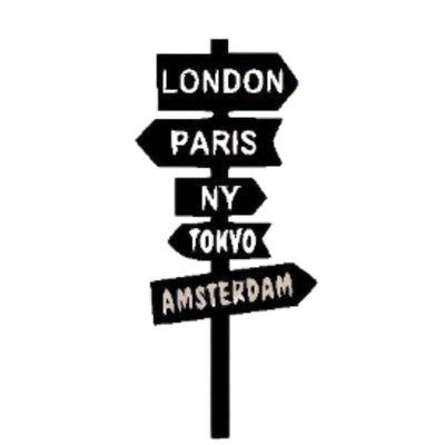 Vintage Parijs New York Londen Stickers