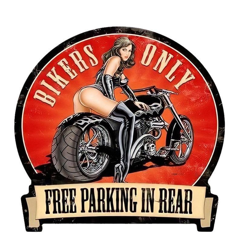 Vintage Pin-Up Motorfiets Stickers