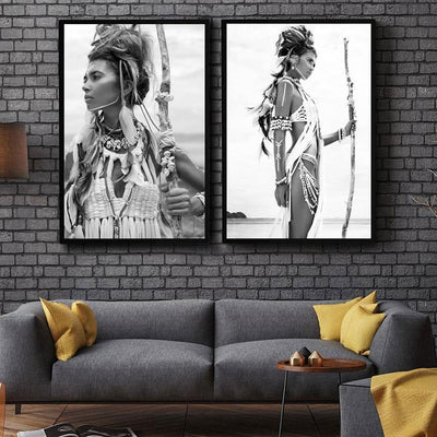 Vintage Indiaanse Vrouw Schilderij