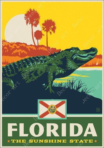 Het Vintage Schilderen Van Florida