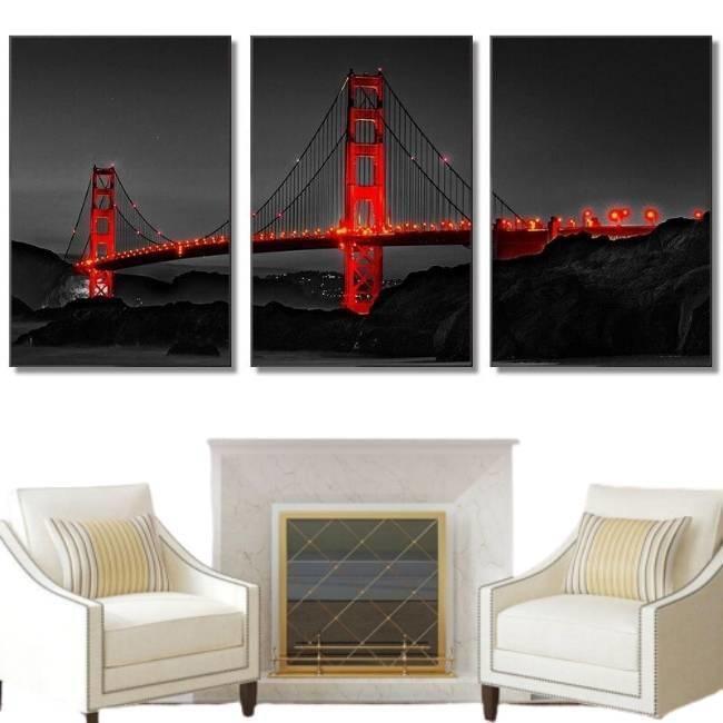 Golden Bridge Gate Vintage Schilderij