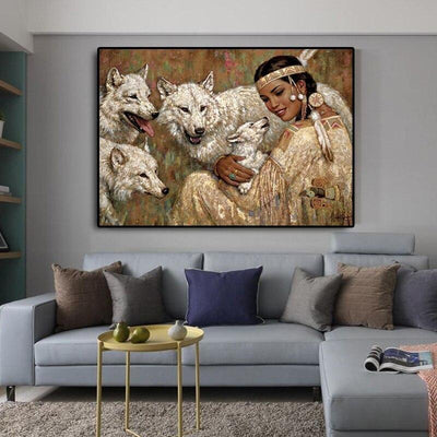 Kleurrijke Indiase Vintage Schilderij