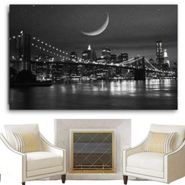 Vintage New York Led Zwart-Witte Tafel