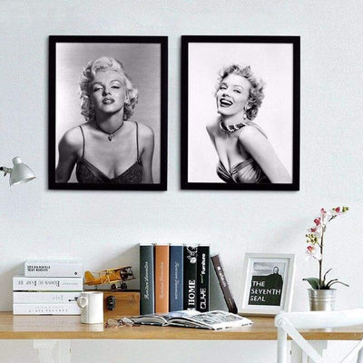 Vintage Marilyn Monroe Zwart-Wit Schilderij