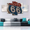 Route 66 Vintage Metalen Schilderij