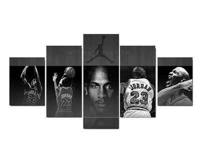 Vintage Michael Jordan Zwart-Wit Schilderij