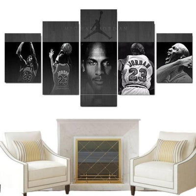Vintage Michael Jordan Zwart-Wit Schilderij