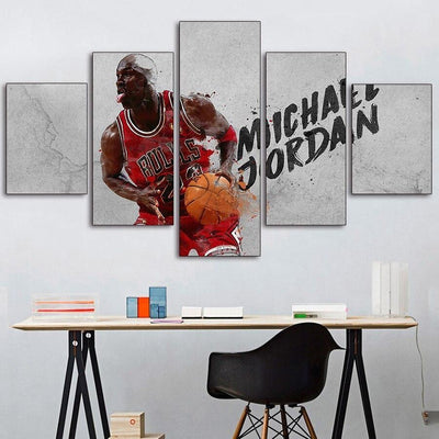 Vintage Michael Jordan Zwart-Wit Schilderij
