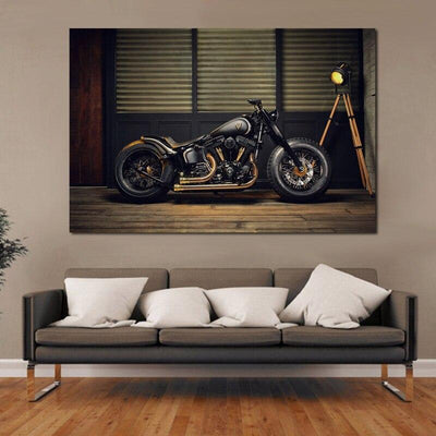 Vintage Motorfiets Schilderij