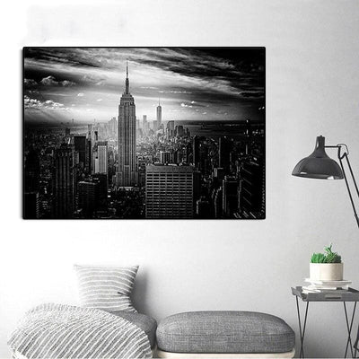 Vintage New York Zwart-Wit Schilderij