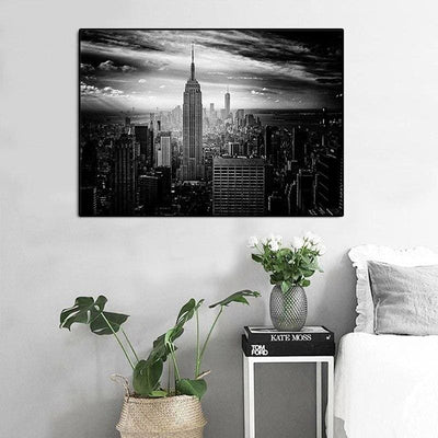 Vintage New York Zwart-Wit Schilderij