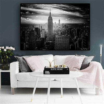 Vintage New York Zwart-Wit Schilderij