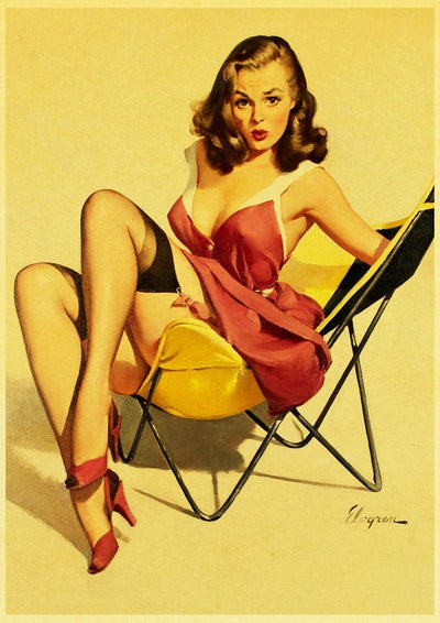 Vintage Pin-Up Schilderij