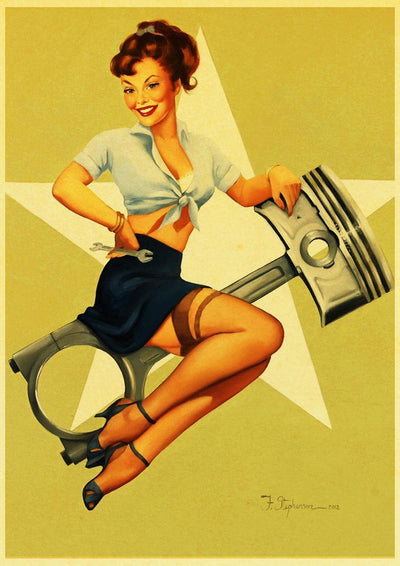 Vintage Pin-Up Schilderij