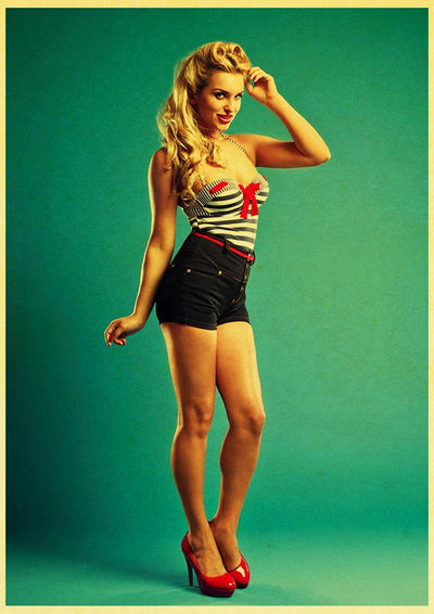 Vintage Pin-Up Schilderij