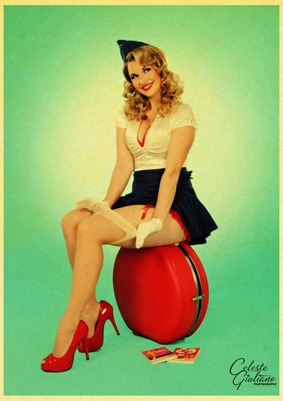Vintage Pin-Up Schilderij