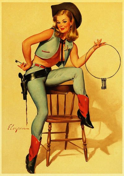 Vintage Pin-Up Schilderij