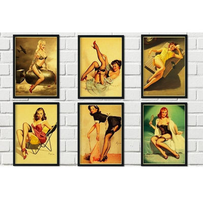 Vintage Pin-Up Schilderij