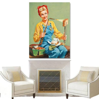 Vintage Retro Pin-Up Tafel