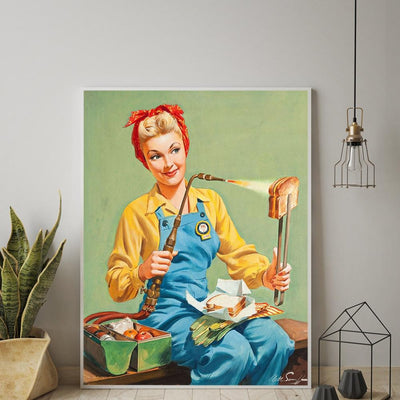 Vintage Retro Pin-Up Tafel