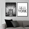 Vintage Schilderij New York Manhattan Bridge