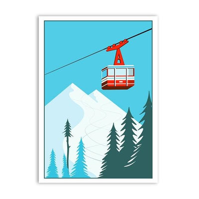 Vintage Ski-Schilderij