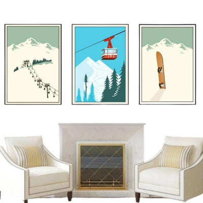 Vintage Ski-Schilderij