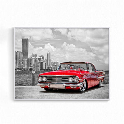 Vintage Schilderij Oude Auto
