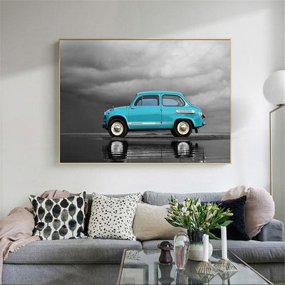 Vintage Schilderij Oude Auto