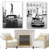Vintage Zwart-Wit Auto Schilderij