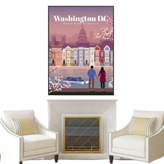 Het Vintage Schilderen Van Washington